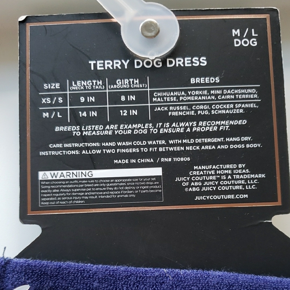 Juicy Couture Navy Pet Dress with Rhinestone Logo - Picture 5 of 10